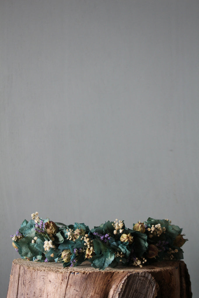 Coronita de hortensia azul preservada - El Taller de Lucia