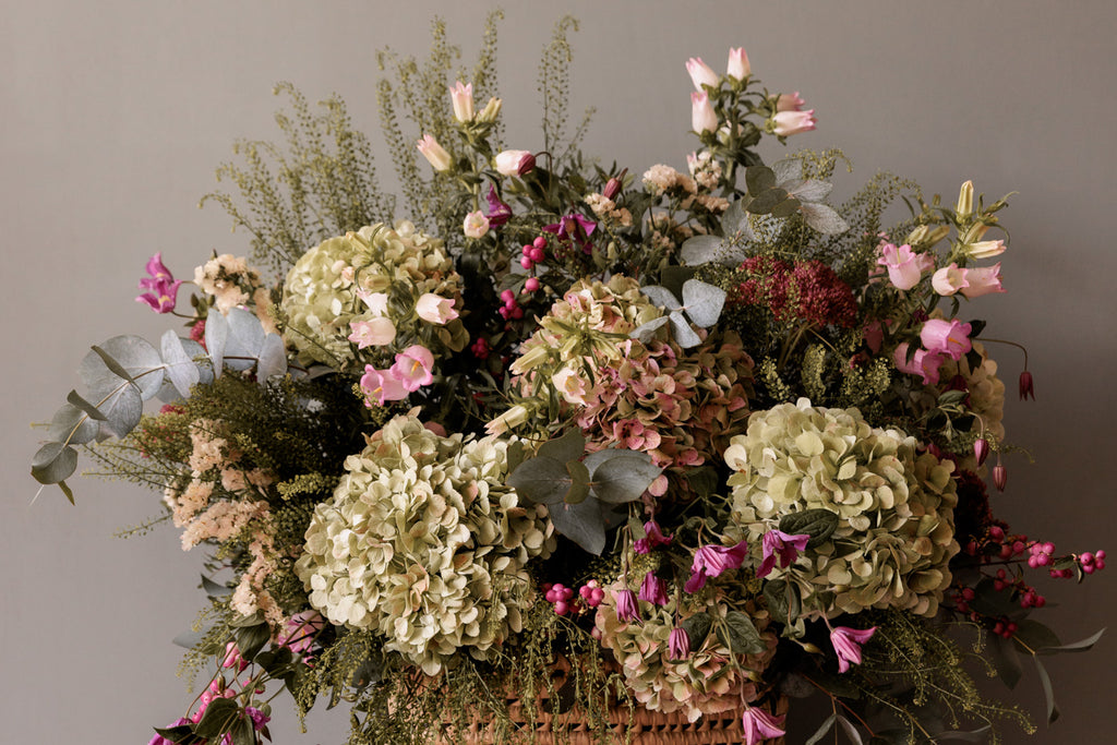 Cesta picnic con hortensias - El Taller de Lucia