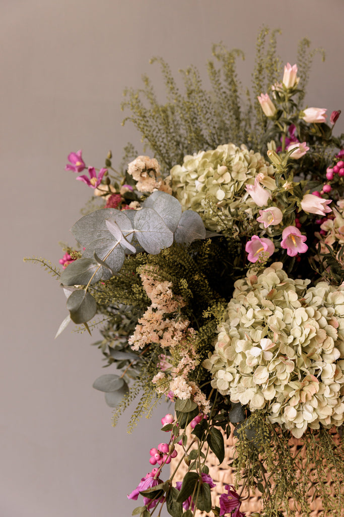 Cesta picnic con hortensias - El Taller de Lucia